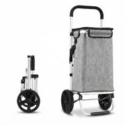 CARLA HOME Foldable Shopping Trolley, Aluminium Cart, 45L, Waterproof, Grey