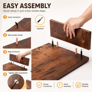 CARLA HOME Dual Monitor Stand Riser, Adjustable Length and Angle, Brown