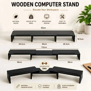 CARLA HOME Dual Monitor Stand Riser, Adjustable Length and Angle, Black