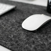 CARLA HOME Felt Desk Mat, Large Mouse Pad 80x40cm, Grey Cotton Linen Fabric