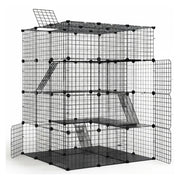 CARLA HOME Large Cat Cage Diy Enclosure, 4 Tier Pet Playpen Cat Kennel