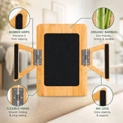 CARLA HOME Bamboo Sofa Arm Tray, 360° Rotating Phone Holder Clip, Couch cup