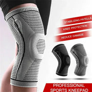 Black Knee Compression Sleeve for Sports, Arthritis Relief, Silicone Support, Size L
