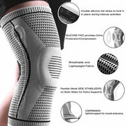 Knee Compression Sleeve in Grey for Arthritis Relief and Sports Support