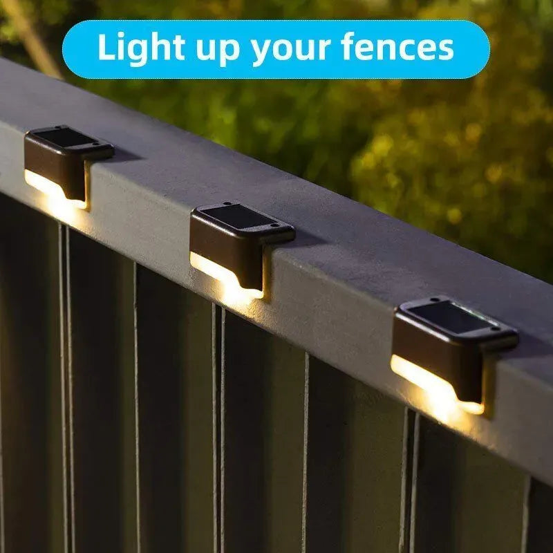 Multicoloured warm Solar LED Deck Lights Black 4-Pack for Garden Patio Pathway Stairs