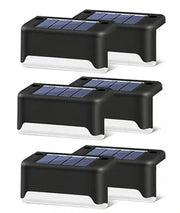 Multicoloured warm Outdoor Solar LED Deck Lights - Warm White, Black, 12-Pack for Garden, Patio, Pathway, Stairs
