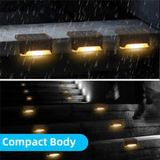 Multicoloured warm Solar LED Deck Lights - Black, 12-Pack, Waterproof Outdoor Lighting for Garden, Patio, Pathway, and Stairs