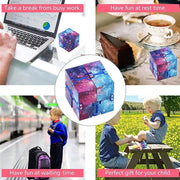 Infinity Cube Fidget Toy in Blue Starry Sky for Stress Relief and Sensory Play
