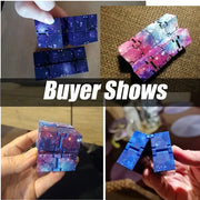 Infinity Cube Fidget Toy in Purple Starry Sky for Stress Relief and Sensory Play