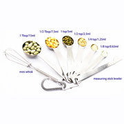 Stainless Steel Measuring Spoons Set, 6 Pieces, Silver for Accurate Cooking and Baking
