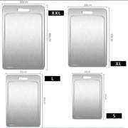 Double-Sided Titanium Cutting Board in Silver, 36x25CM, Heat Resistant for Kitchen and Camping