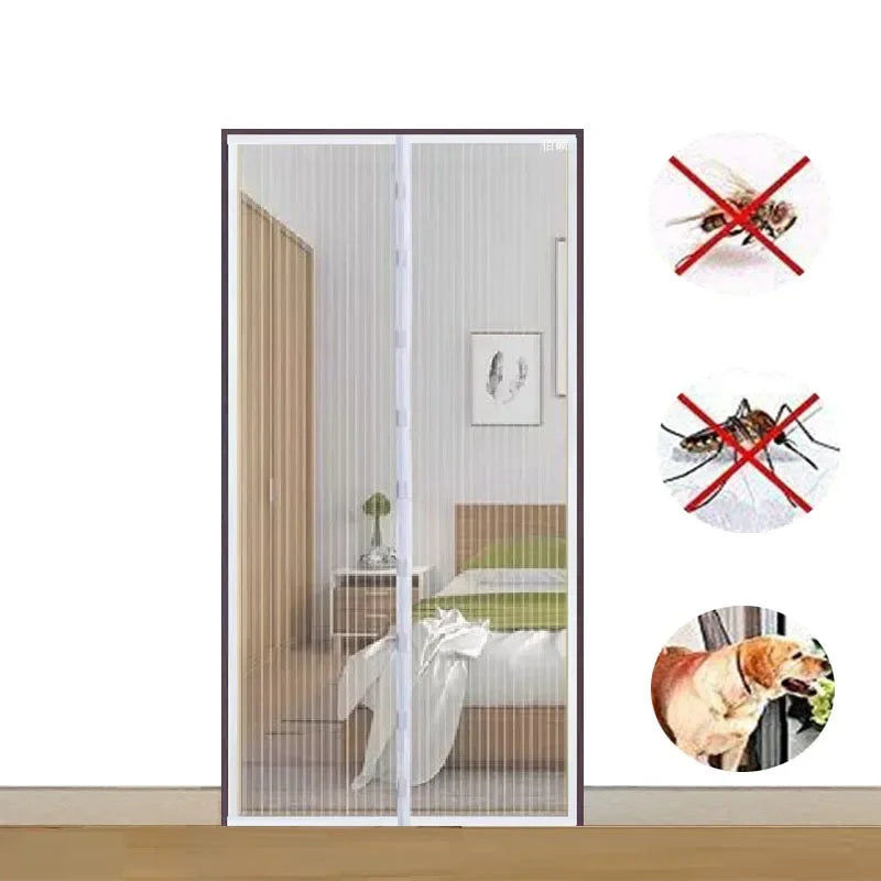 Magnetic Mosquito Net Door Screen 80x210cm White