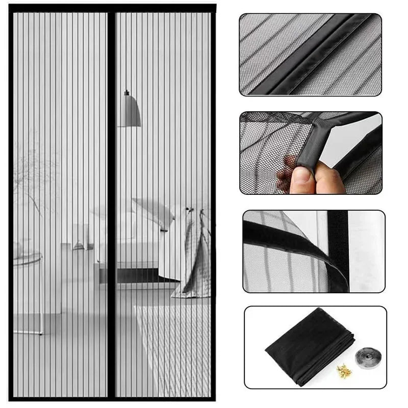 Magnetic Mosquito Net Door Screen 80x210cm White
