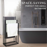Metal Free Standing Towel Rack 3 Tier Bathroom Rail Shelf Dryer