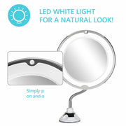 10X LED Magnifying Makeup Mirror 360° Rotation