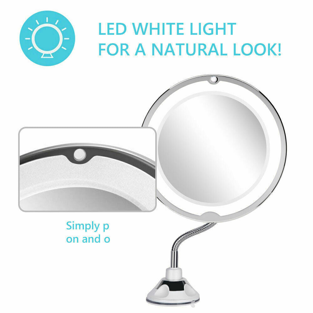 10X LED Magnifying Makeup Mirror 360° Rotation