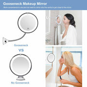 10X LED Magnifying Makeup Mirror 360° Rotation