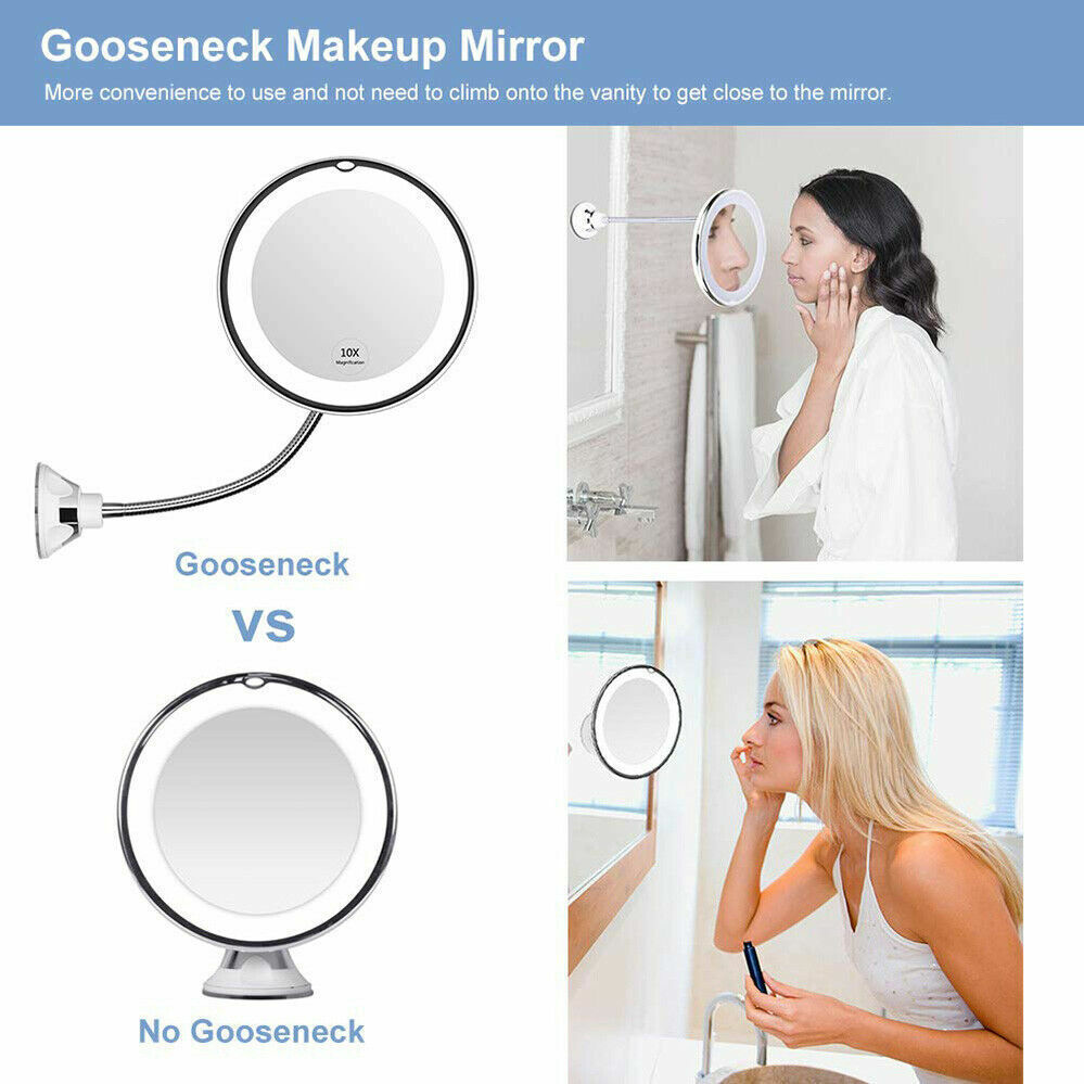 10X LED Magnifying Makeup Mirror 360° Rotation