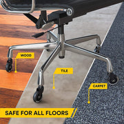 3 Swivel Rollerblade Chair Wheels, 7/16 Stem, All Floors - 5 Pack