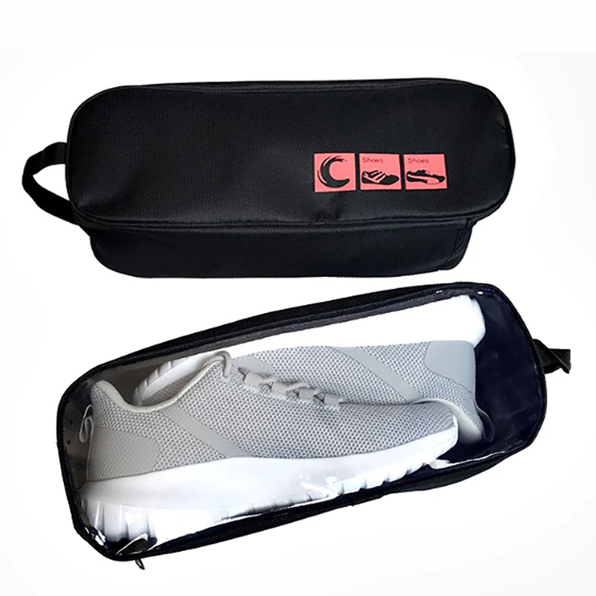 Portable Waterproof Shoe Bag with View Window 13cm High