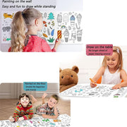 3M DIY Colouring Paper Roll with 12 Colour Pencils Cartoon Doodle Set - Lovely princess(With 12PCS Colored Pencils)