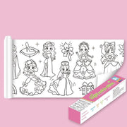 3M DIY Colouring Paper Roll with 12 Colour Pencils Cartoon Doodle Set - Lovely princess(With 12PCS Colored Pencils)