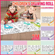 3M DIY Colouring Paper Roll with 12 Colour Pencils Cartoon Doodle Set - Lovely princess(With 12PCS Colored Pencils)