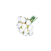 12 Heads Silk Rose Artificial Flowers Fake Bouquet - White