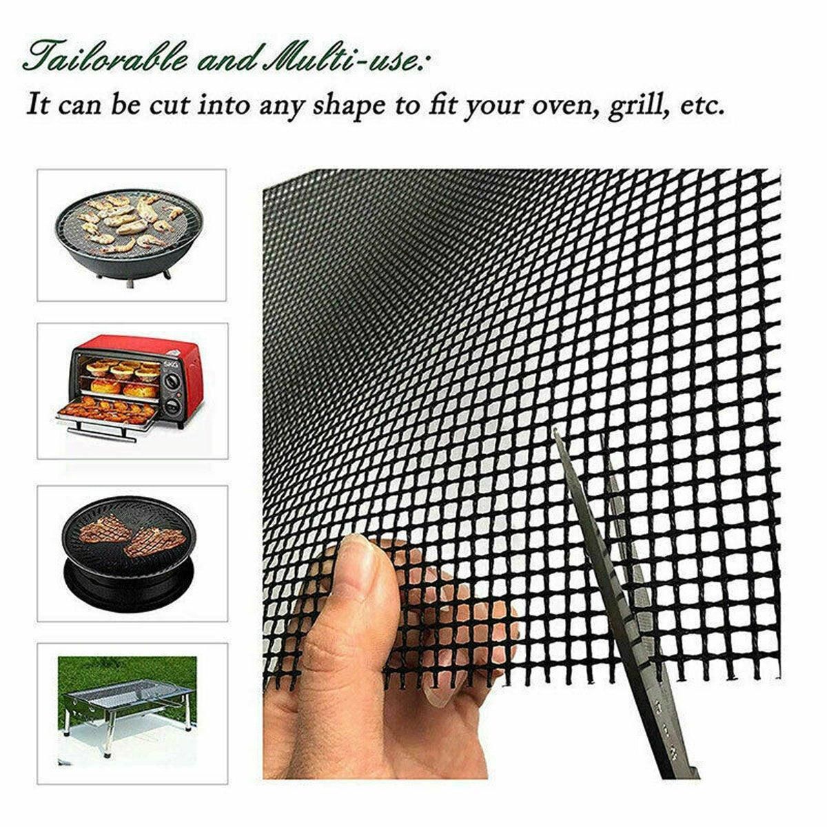 3/6/10PCS Non-Stick BBQ Grill Mat Mesh Liner Cooking Barbecue Sheet Baking Pad - 40X30cm-3PCS