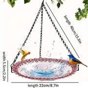 Balcony Bird Feeder Hanging Rail Mount Outdoor Suspended Feeding Station Garden - Grey
