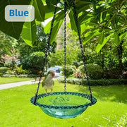 Balcony Bird Feeder Hanging Rail Mount Outdoor Suspended Feeding Station Garden - Grey