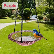 Balcony Bird Feeder Hanging Rail Mount Outdoor Suspended Feeding Station Garden - Grey