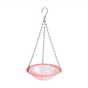 Balcony Bird Feeder Hanging Rail Mount Outdoor Suspended Feeding Station Garden - Pink