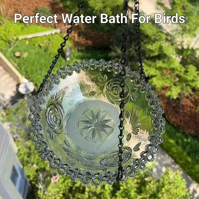 Balcony Bird Feeder Hanging Rail Mount Outdoor Suspended Feeding Station Garden - Purple