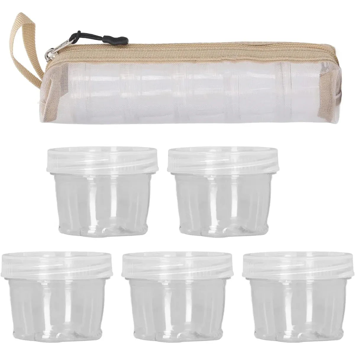 5PCS Outdoor Camping Spice Container Set Travel BBQ Seasoning Storage Box Use - White