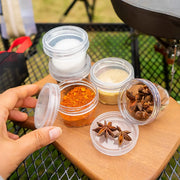 5PCS Outdoor Camping Spice Container Set Travel BBQ Seasoning Storage Box Use - White