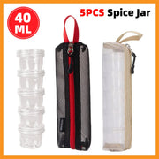 5PCS Outdoor Camping Spice Container Set Travel BBQ Seasoning Storage Box Use - White