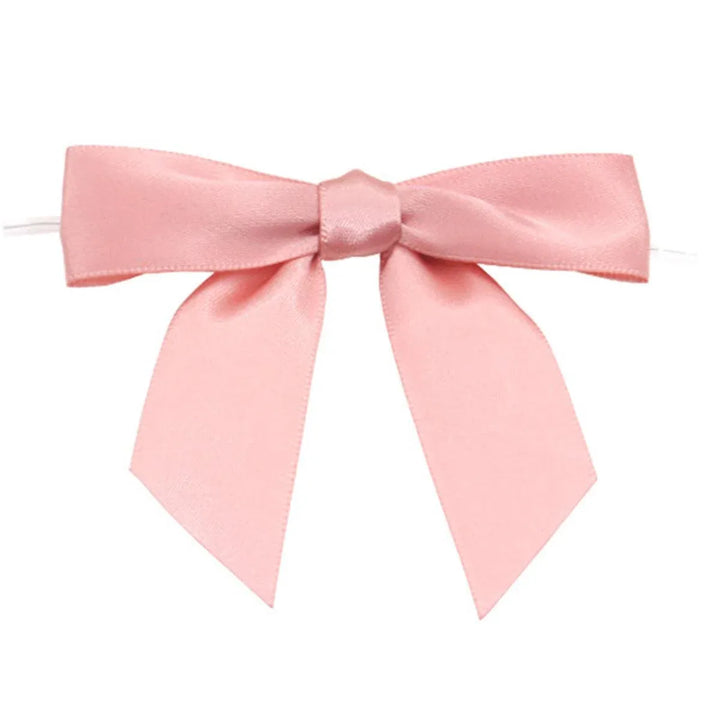 50pcs Bow Gift Packaging Sealing Tie Drawstring Baking Wrap Bag Decorative Ties - Pink