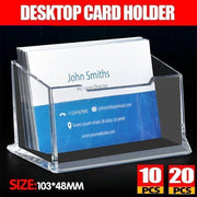 10 X Clear PMMA Business Card Holders for Desktop Display - 10PCS