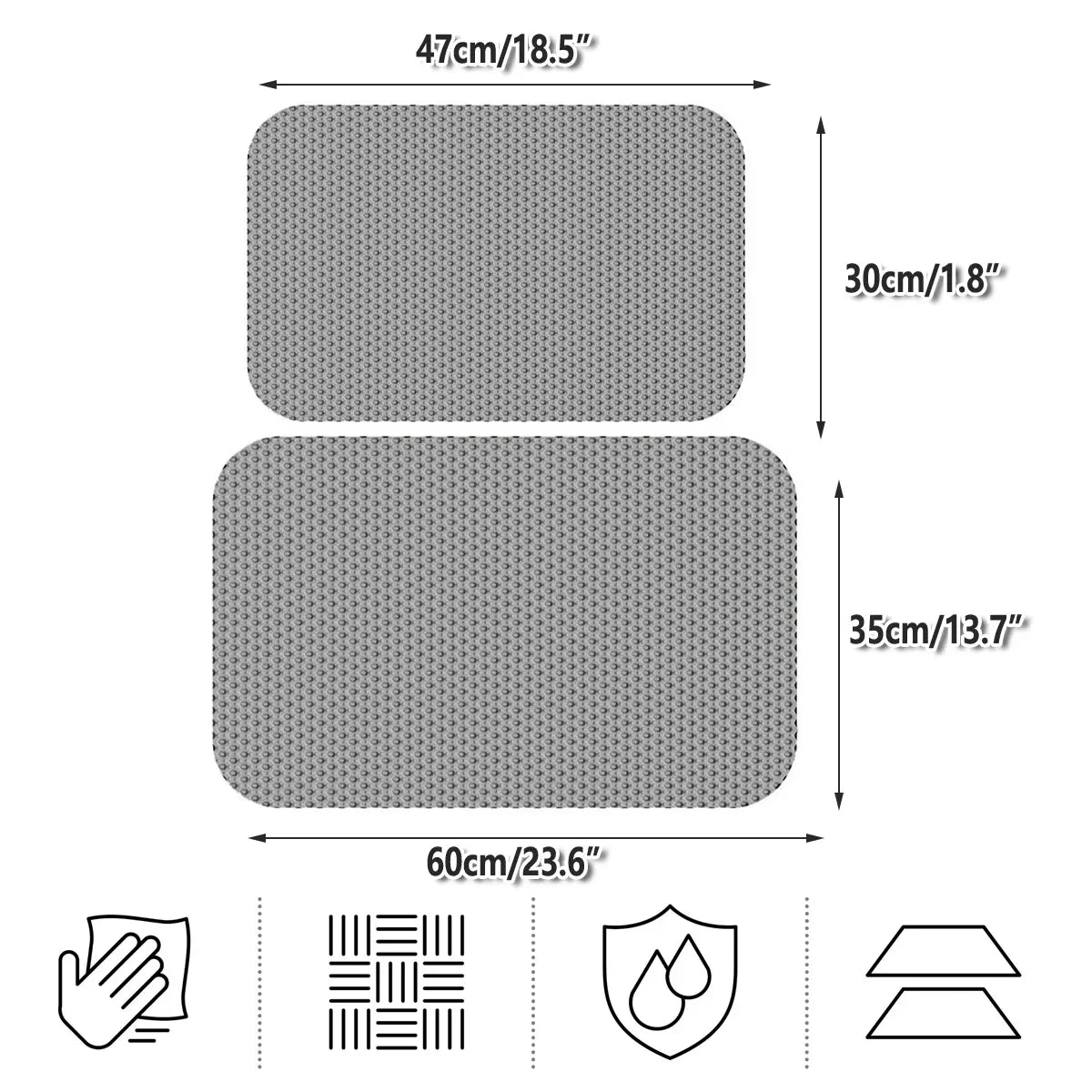 Washable Cat Litter Pad Waterproof Mat Reusable Pet Pee Training Pad Litter Box - 30x47cm