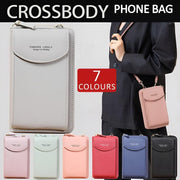 Women Pouch Bag Mobile Phone Bag Pu Leather Crossbody Purse Wallet Shoulder Bag - Black