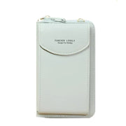 Women Pouch Bag Mobile Phone Bag Pu Leather Crossbody Purse Wallet Shoulder Bag - Light Blue