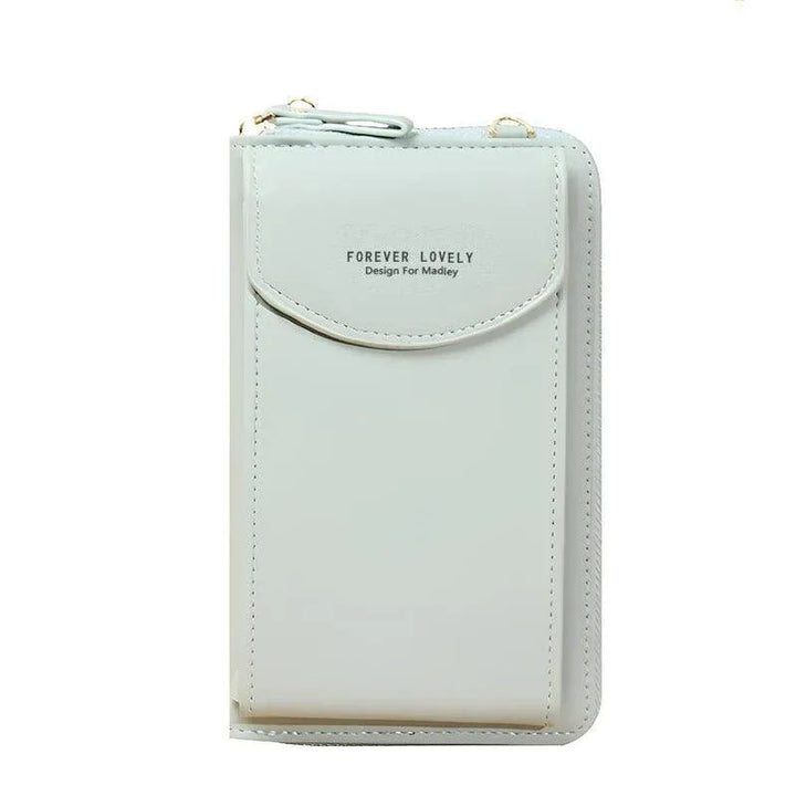 Women Pouch Bag Mobile Phone Bag Pu Leather Crossbody Purse Wallet Shoulder Bag - Light Blue