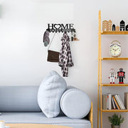 Retro Metal Iron Wall Hanging Mounted 10 Key Hooks Storage Holder Hook Rack - White