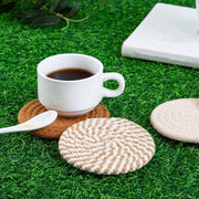8PCS Round Cotton Woven Coaster Heat Resistant Thick Insulation Dining Table Mat - Mixed