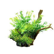 Aquarium Landscaping Decoration Artificial Wood and Plants Fish Tank Ornament - CM1901-Green