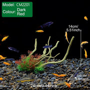 Aquarium Landscaping Decoration Artificial Wood and Plants Fish Tank Ornament - CM1901-Green