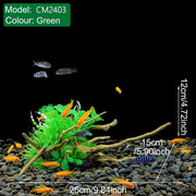 Aquarium Landscaping Decoration Artificial Wood and Plants Fish Tank Ornament - CM1901-Green