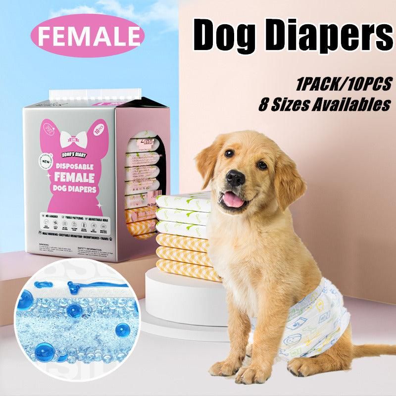 Disposable Female Dog Diapers Leakproof Breathable with Colour Indicator - L 34-54cm