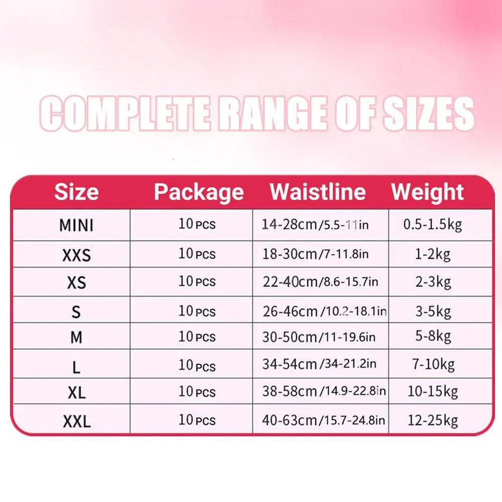 Disposable Female Dog Diapers Leakproof Breathable with Colour Indicator - L 34-54cm